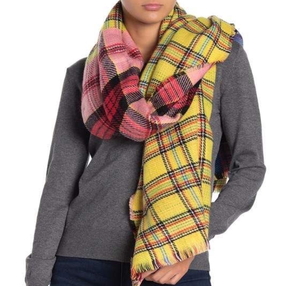 Cara Accessories Yellow Pink Clueless Mixed Plaid